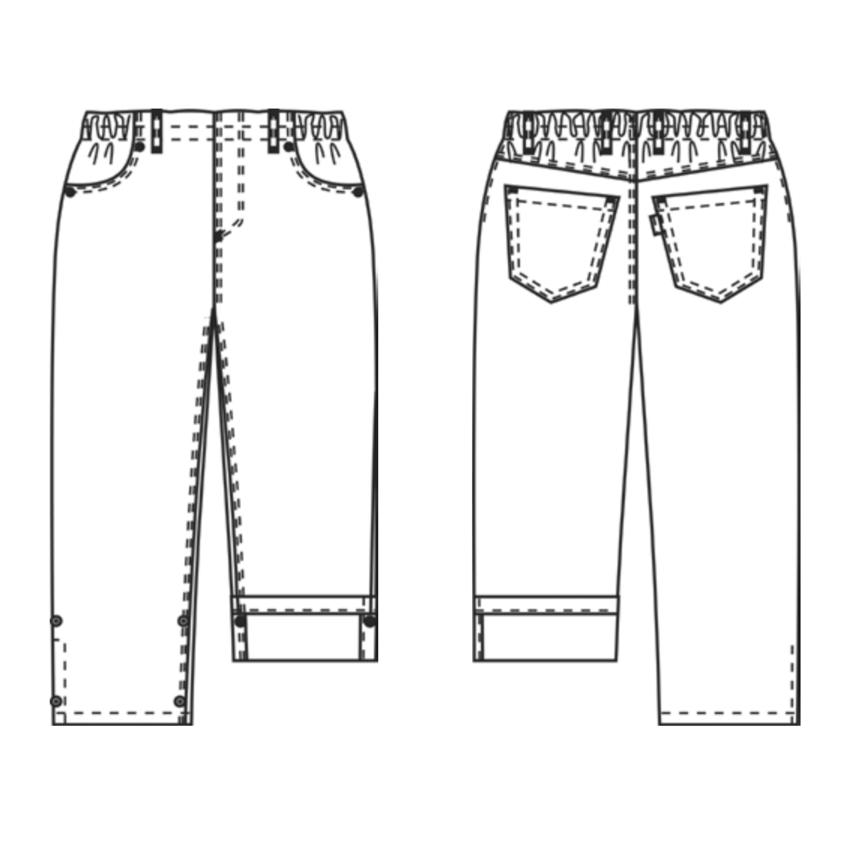 ユニセックス カプリ パンツ、プルオン、ハーモニー