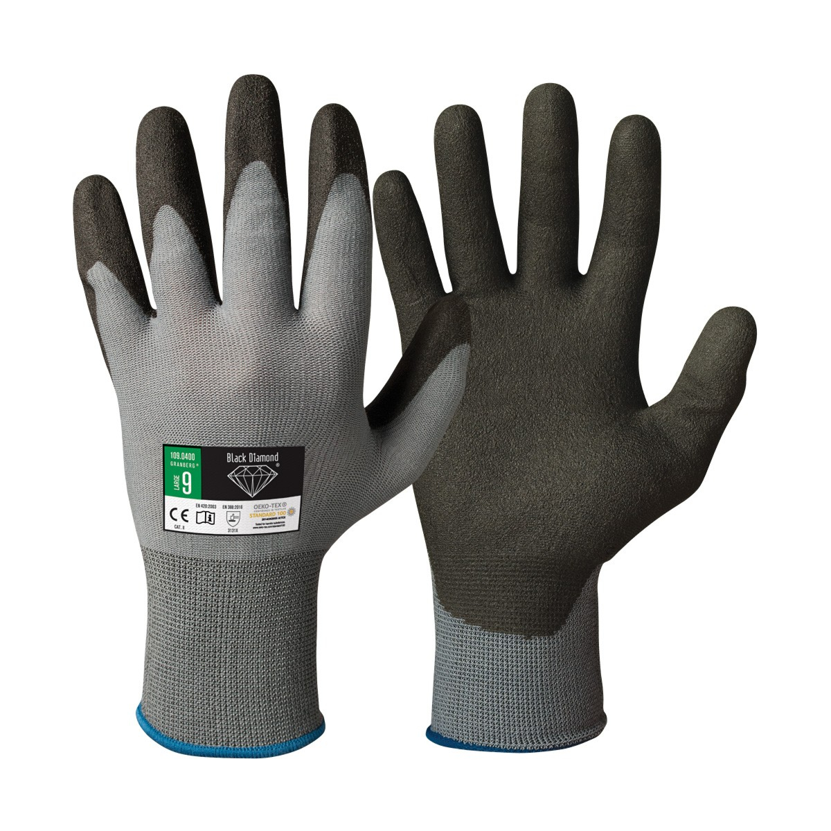 アセンブリ グローブ ブラック ダイヤモンド、Oeko-Tex® 100 承認済み、12 ペア