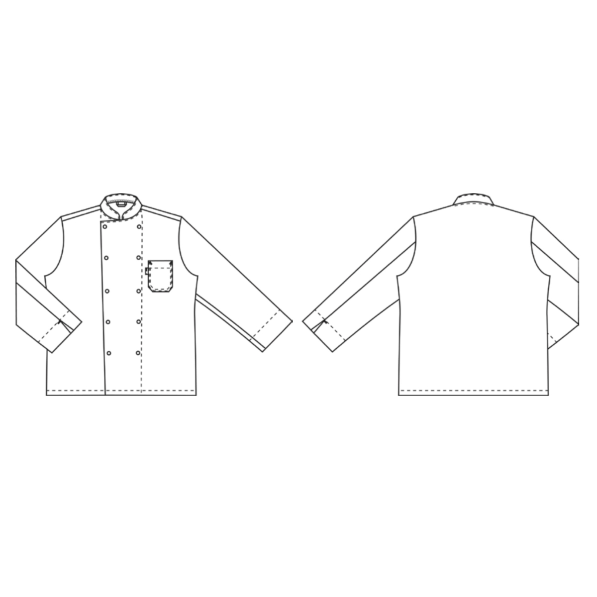 シェフジャケットw.スナップ留めと袖口、Delight