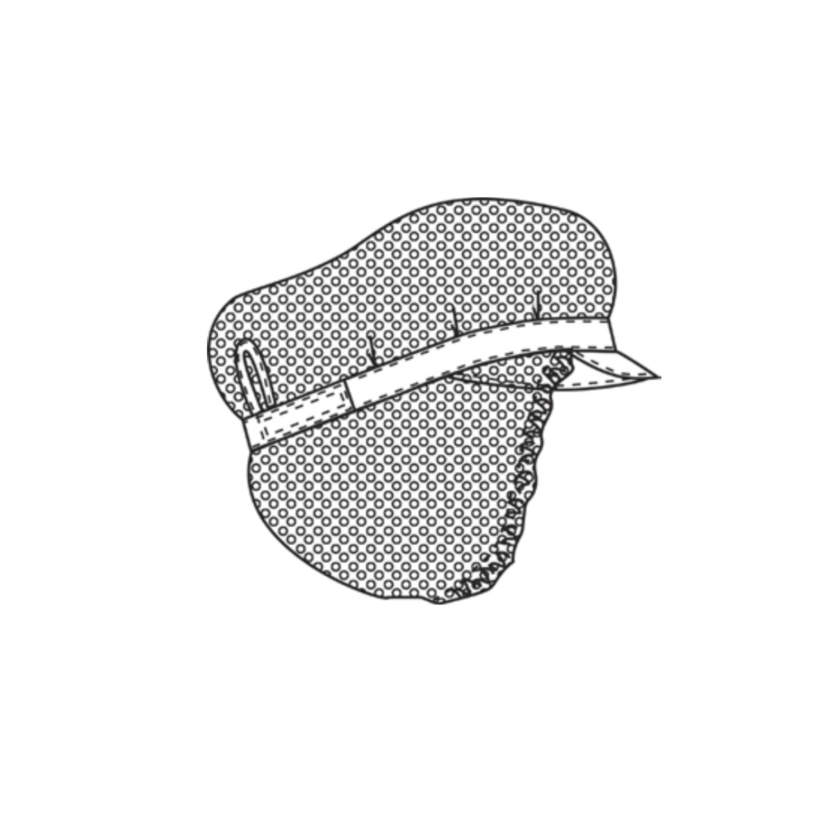 ヘアネット付きキャップとヘアネットバッグ