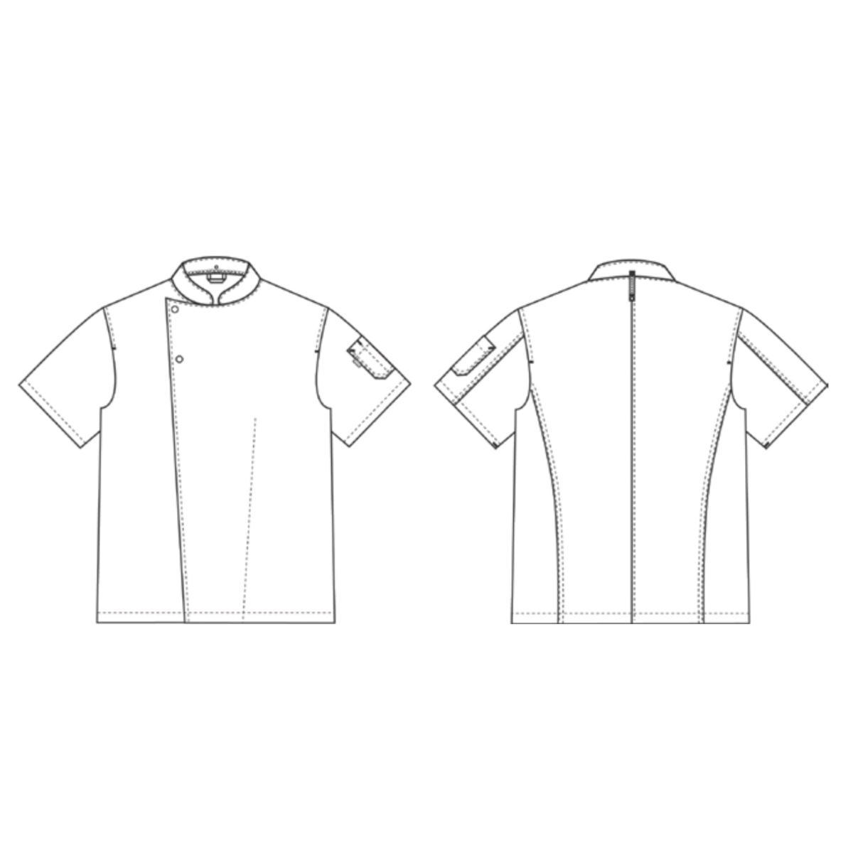 ジャケット付き。半袖、フロー