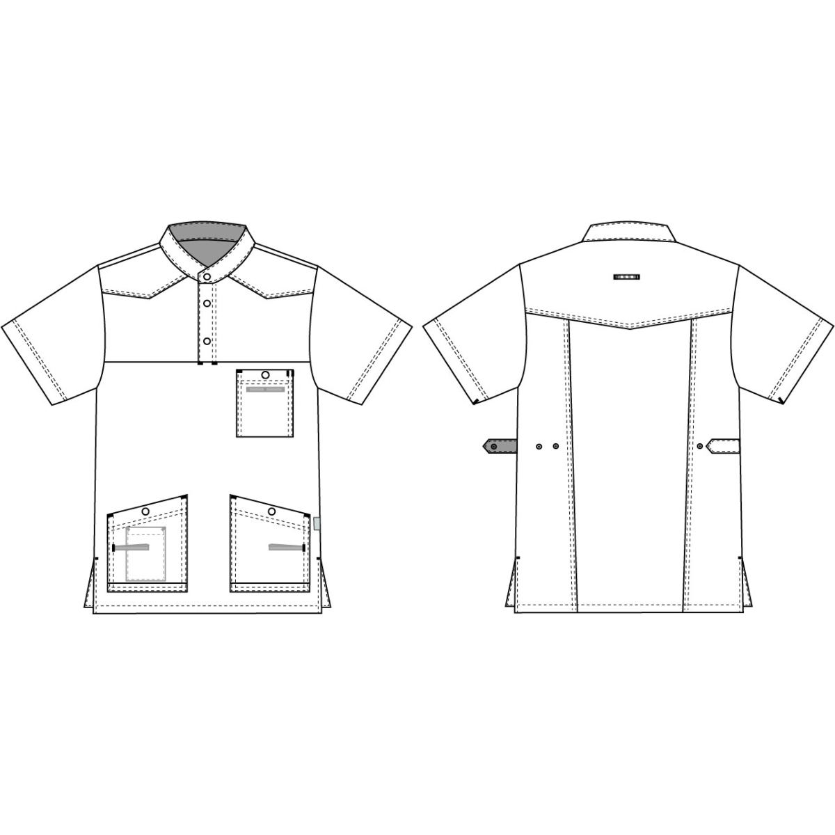 ユニセックススモック、フレア