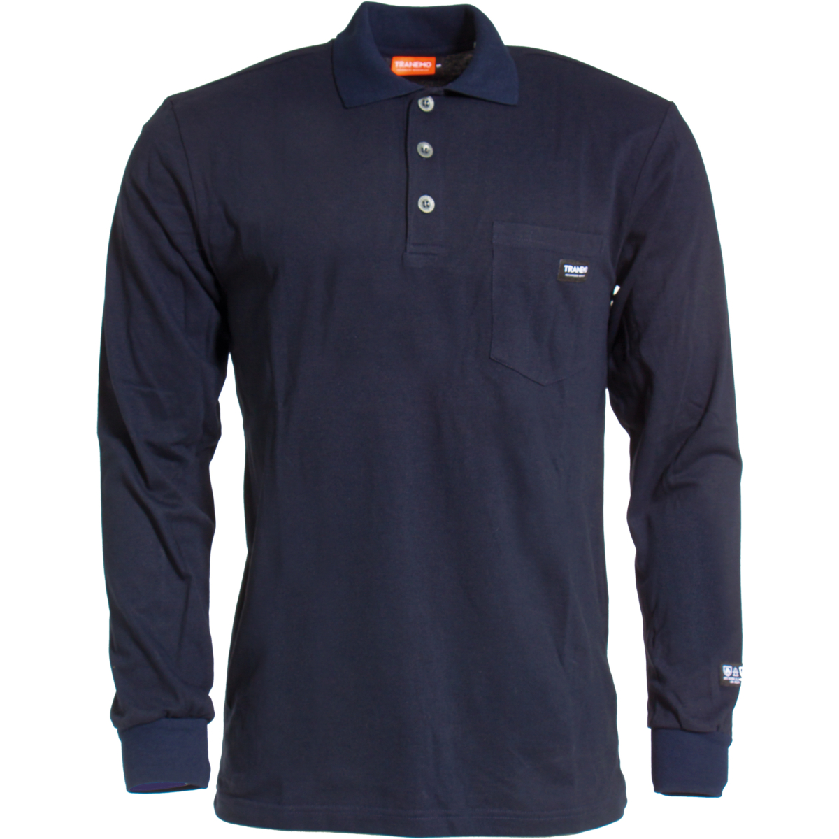 難燃性ポロシャツ、長袖