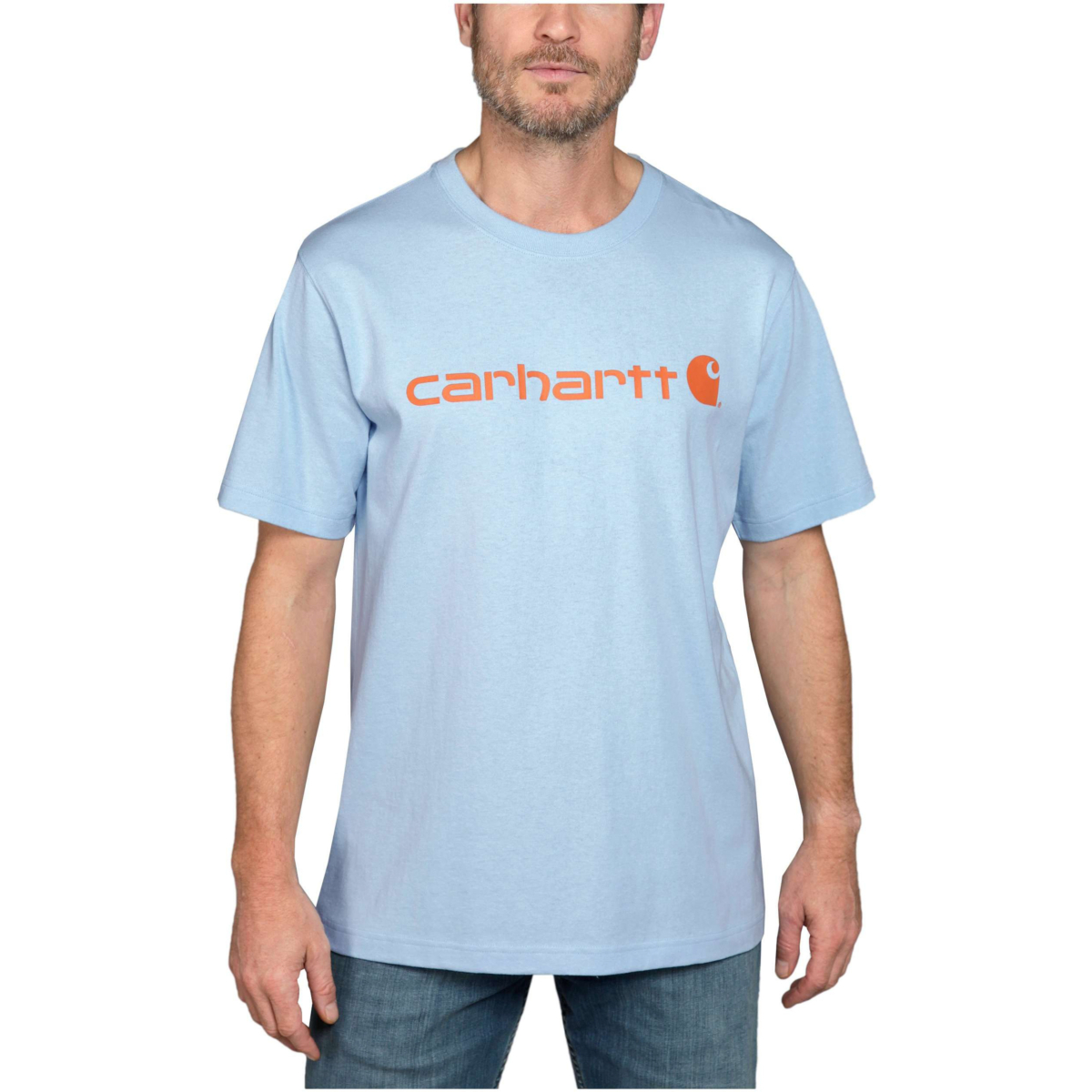 リラックスフィットのヘビーウェイト半袖ロゴグラフィックTシャツ