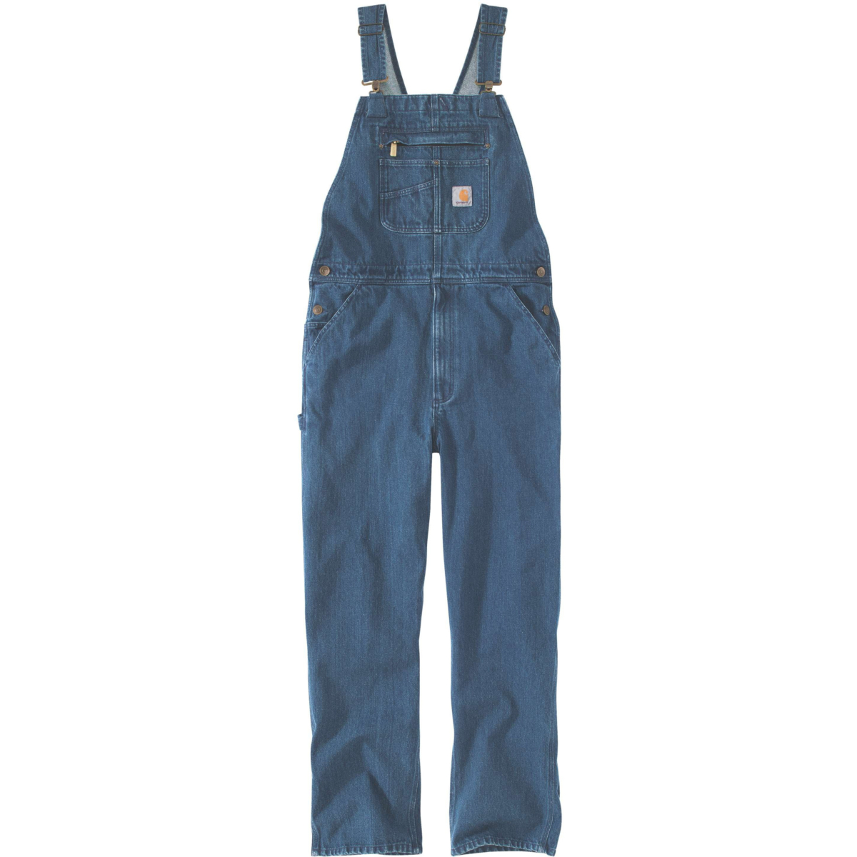 ルーズフィットのデニムビブオーバーオール