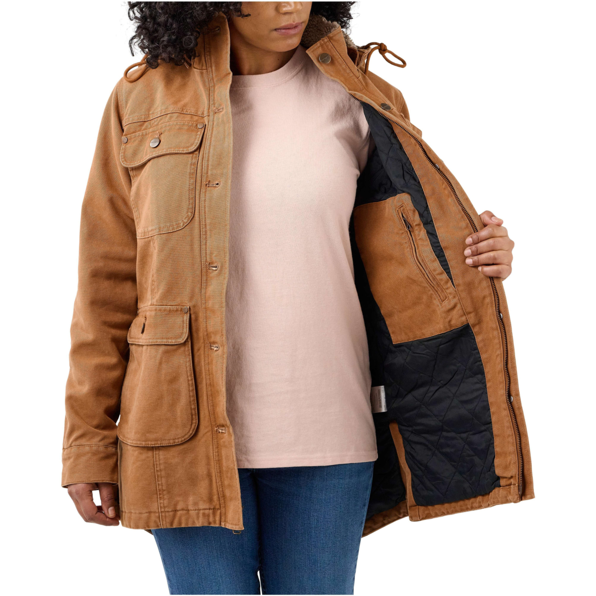 ルーズフィットのウェザードダックコート