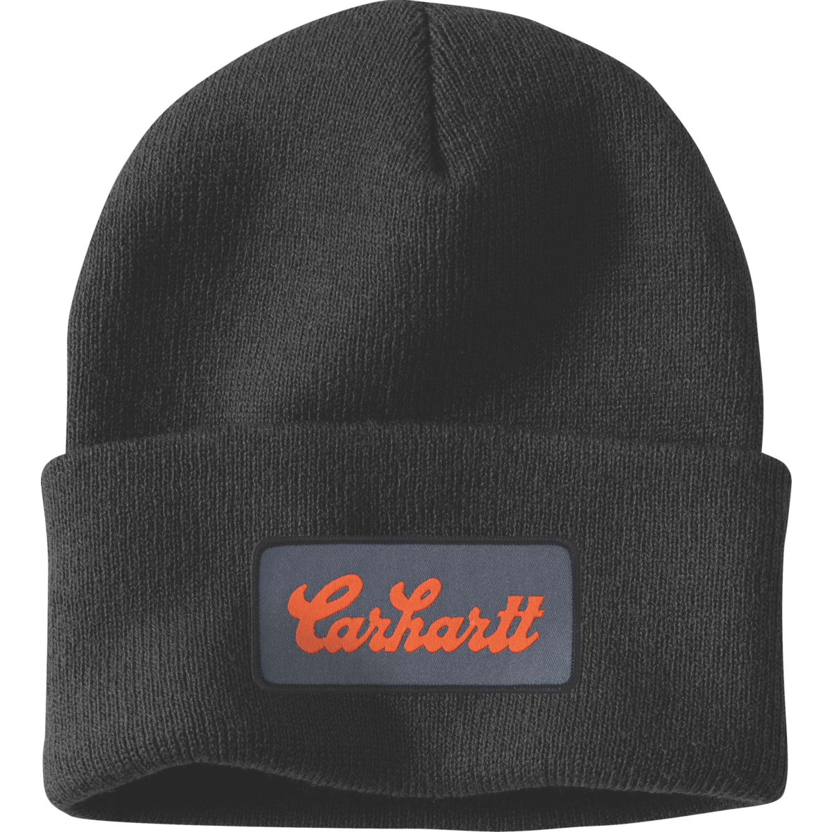 Knit Cuffed Script Patch Beanie