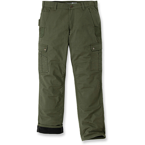 Rugged flex® リラックスフィット リップストップ カーゴ フリース裏地ワーク パンツ